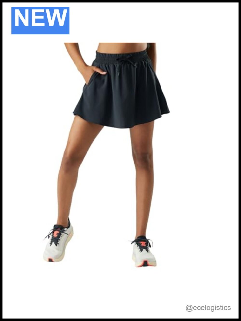Merino Wool Blend Athletic Skort with Built-in Shorts